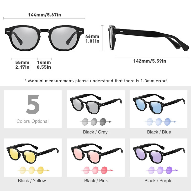 LM Fashion Pochromic Sunglasses Womens Polarized Blue Glasses Drivign Outdoor UV Protective Gafas de sol mujer 250410