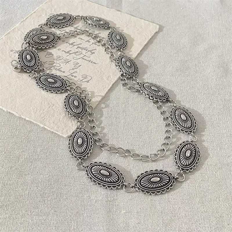 Metal Carving Waist Chain Wenzu Style Dress Sweater Accessories Bohen Versatile Belt Retro Girl Fashion Belt X250410