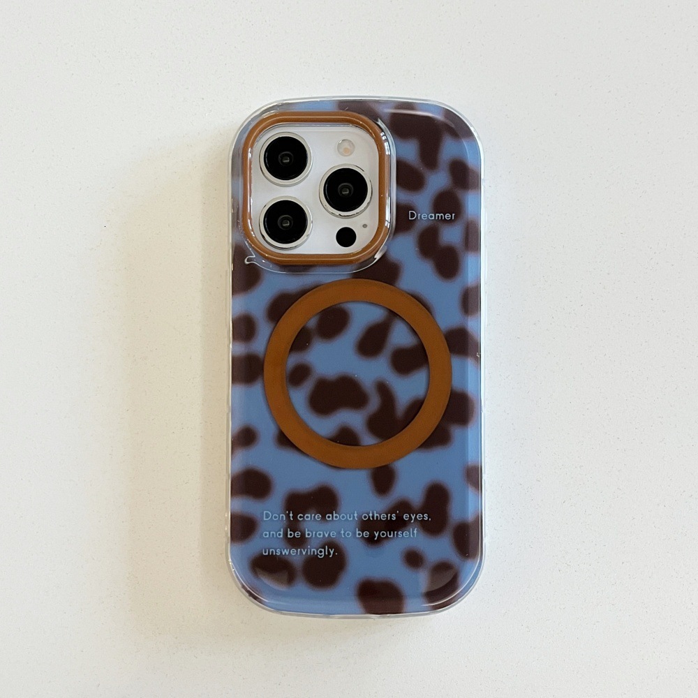 Magnetic Leopard Print Phone Case Compatible with iPhone 17/16 Pro Max Niche Anti-drop iPhone 15/14 Pro
