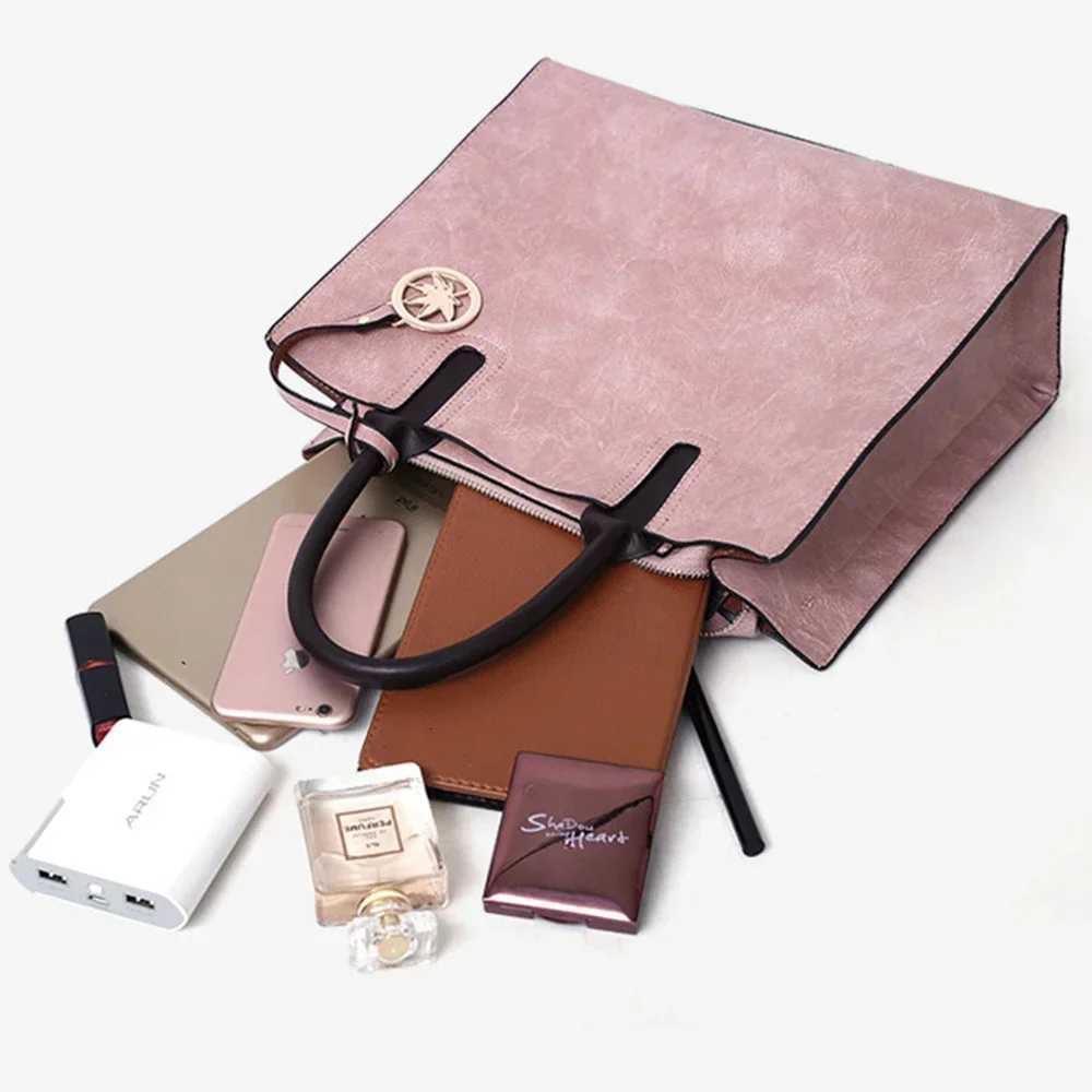 3PCS Womens Bag Set Fashion PU Leather Ladies Handbag Solid Color Messenger Bag Shoulder Wallet Bags Designer Luxury Bags K251110