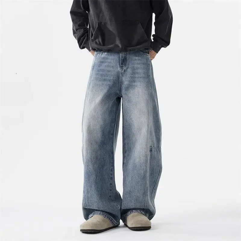 Men Baggy Jeans Y2k Hip Hop Skater Pants Vintage Jnco Jeans Loose Fit Skateboard Denim Pants Streetwear 250409