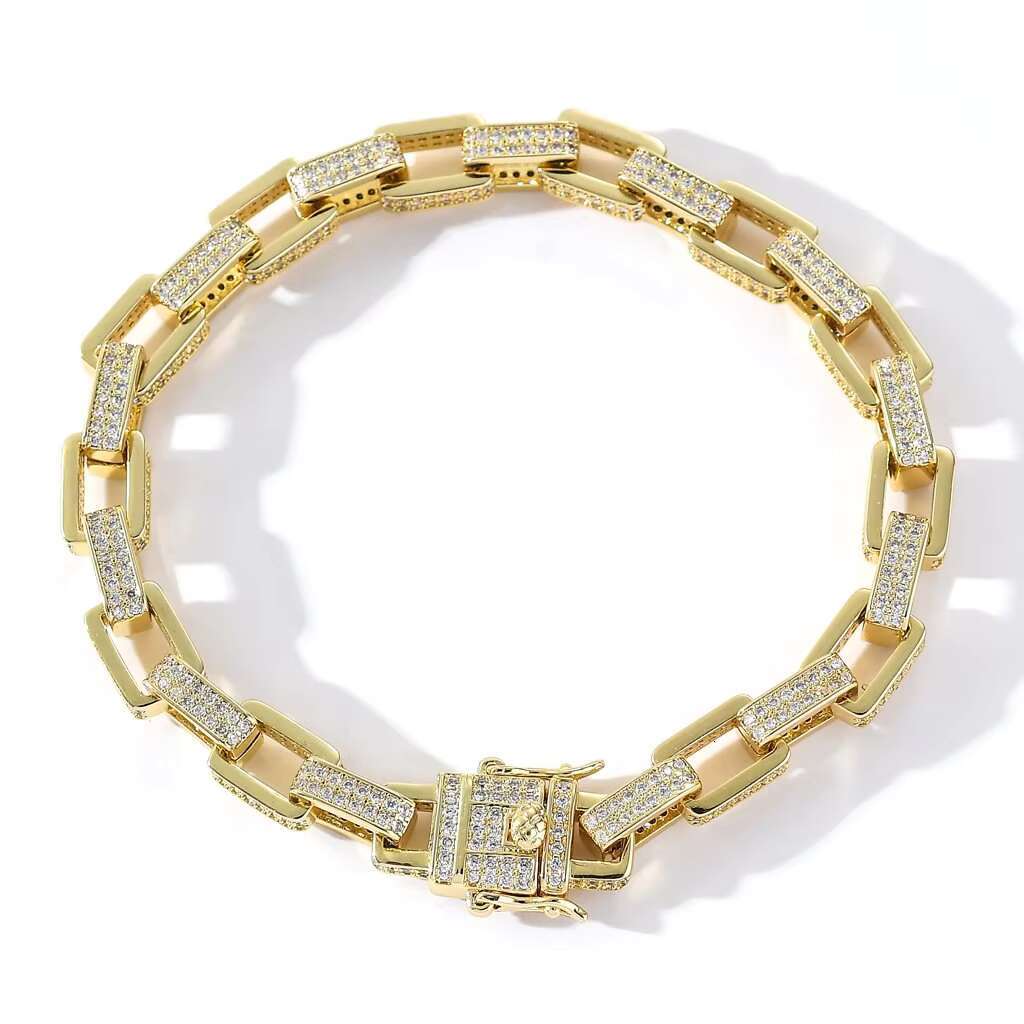 Custom Iced Out GRA Certified Moissanite Diamond Cuban Link Bracelet 925 Sterling Silver Hip Hop Style Cuban Link Chain