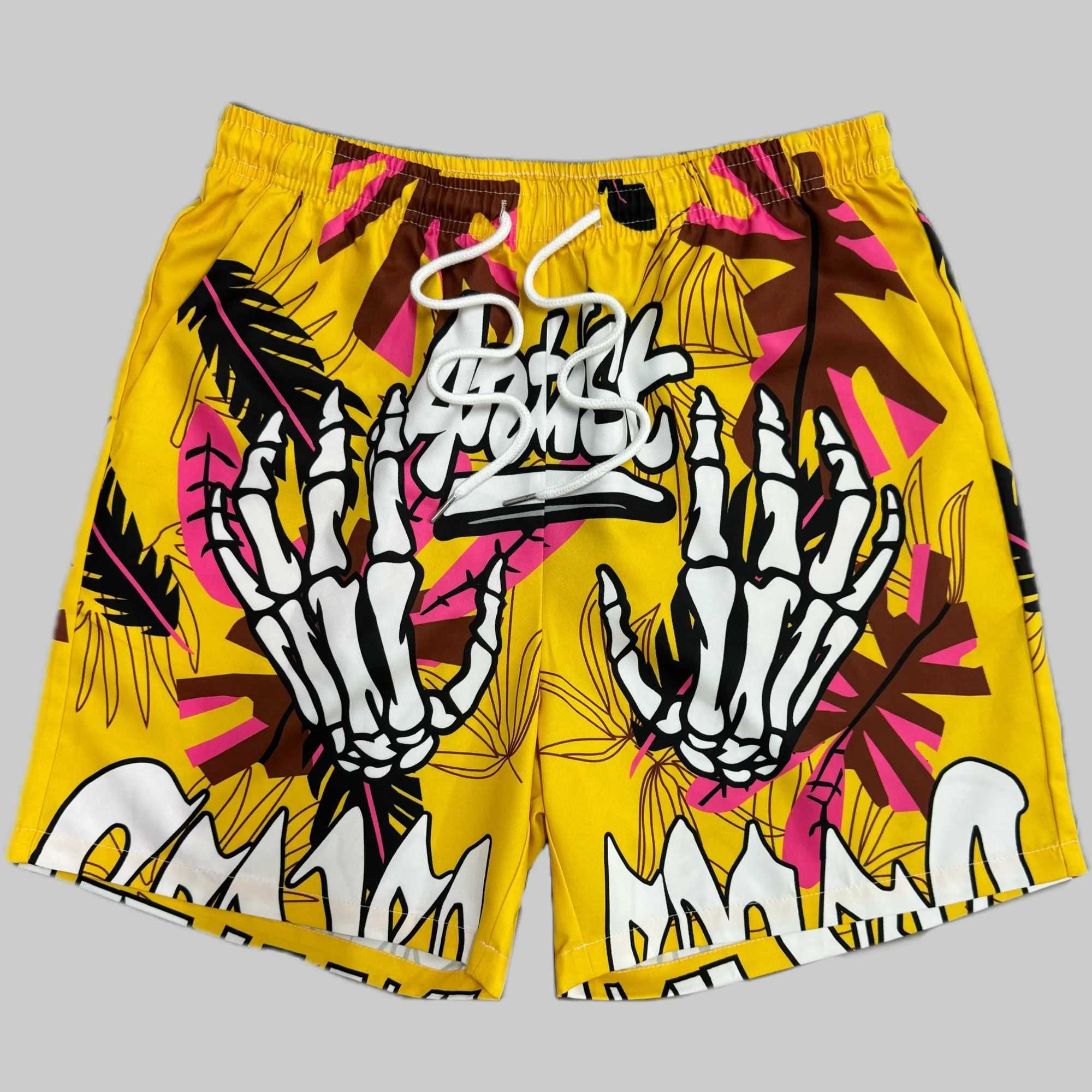 Street life summer casual shorts mens childrens shorts fashionable graphic letter printing breathable quick drying oversized shorts X250410