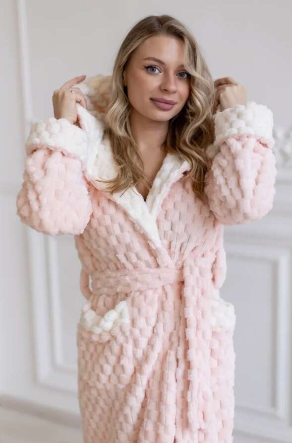 Pajamas Autumn Winter Cross-Border Fleece-Lined Thickened Furry Jumpsuit Hooded Pajamas Parent-Child Outfit