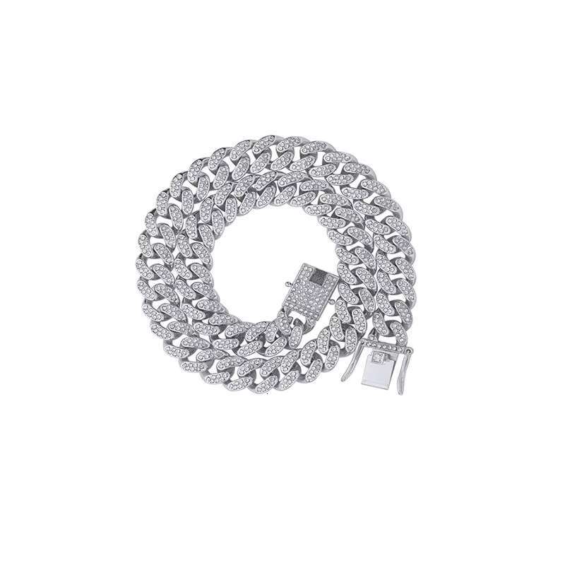 Wholesale Gold Plated 13mm Cuban k Chain Iced Out Dia Hip Hop Jewelry Men Drop Shipping for Weddings and Gifts