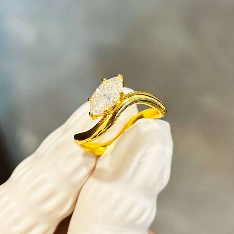 8 Adodo Hot Sell Anti Tarnish Jewelry 1Carat S925 Sterling Silver Marquise Cut Six-claw Diamond Ring Moissanite for Women
