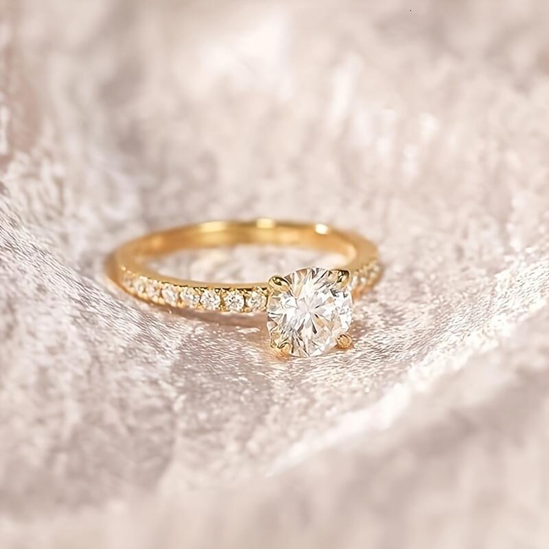 Sterg Sier 1.25ct Round Solitaire Cubic Zirconia Engagement Halo Promise Ring Sizes 3-13