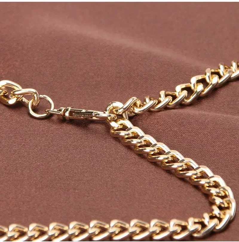 Fashion metal ball pendant waist chain thin strip gold long girl Fem strap used for dresses skirts decorative belts X250410