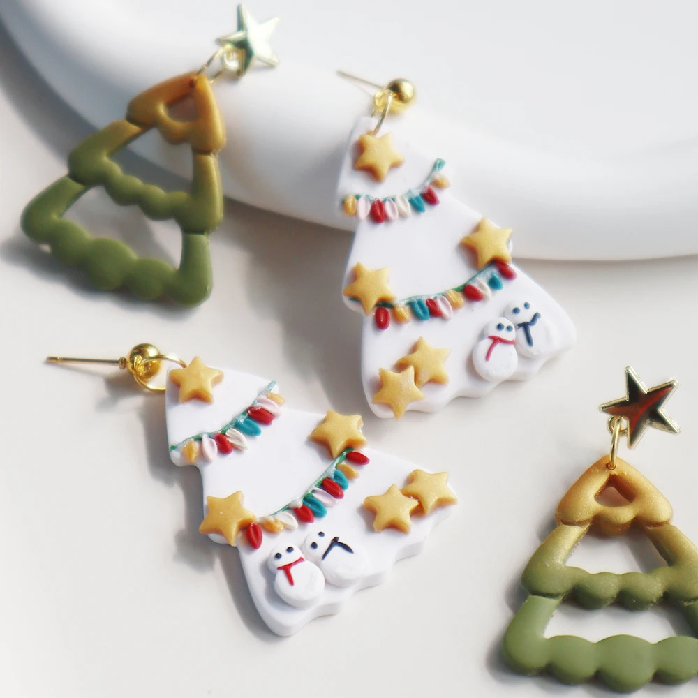Christmas Snowman Dangle Earrings for Women Girls Christmas Garland Pendant Earring Deer Christmas Tree Bow Earring Gift Jewelry 251031