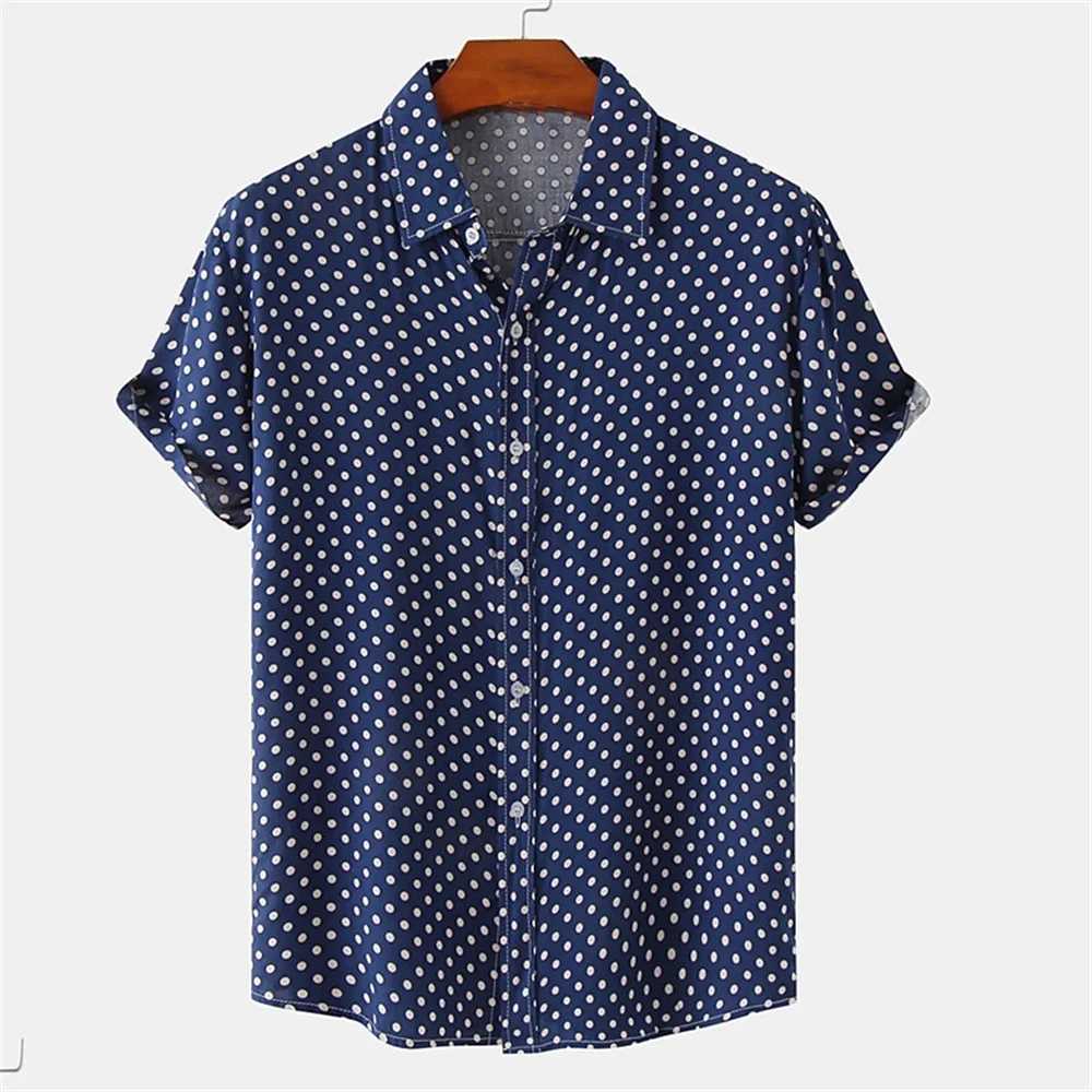 Spot Simplicity Mens Casual Shirt Summer Hawaiian Shirt Mens Casual Short Sleeve Shirt Mens Clothing Breathable Shirt Top X250410