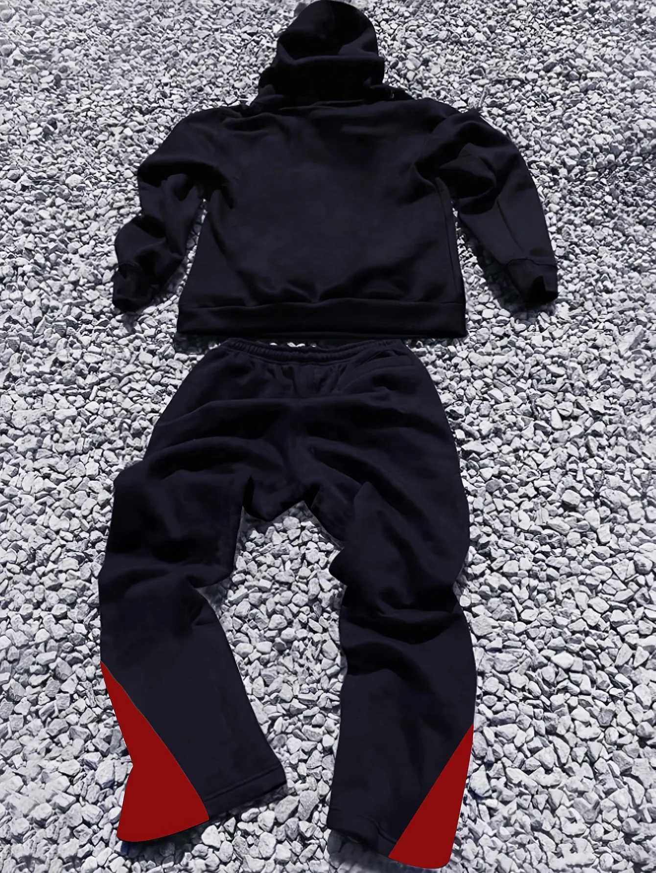 Mens Black Hoodie and Sweatpants Set with Outstanding CHILD OF GOD Faith - themed Prints Stylish and Trendy W251110