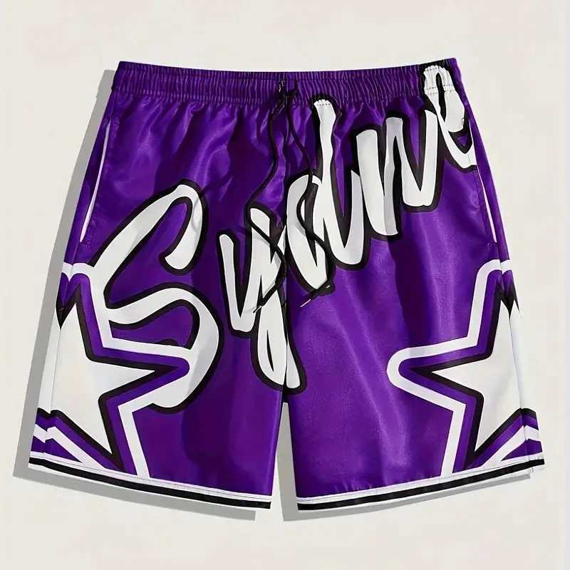 Summer mens fashionable beach shorts childrens fashionable letter printing training sports shorts casual shorts exercise streetwear X250410