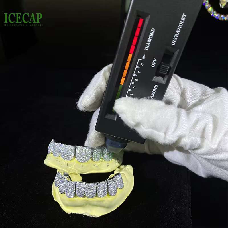 Designer jewelry Custom 925 Sterling Sliver VVS Moissanite Grillz Iced Out Womens and Men Hip Hop Jewelry Grillz Teeth Diamond Moissanite Grillz
