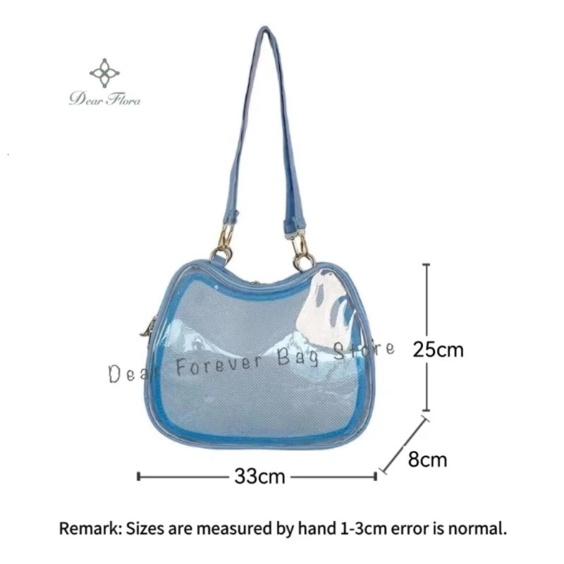 Y2K Sweet Cute Cat Ita Bag New Japanese Popular Crossbody Bags JK Uniform Shoulder Bag Girl Transparent Display Student Handbags R251110