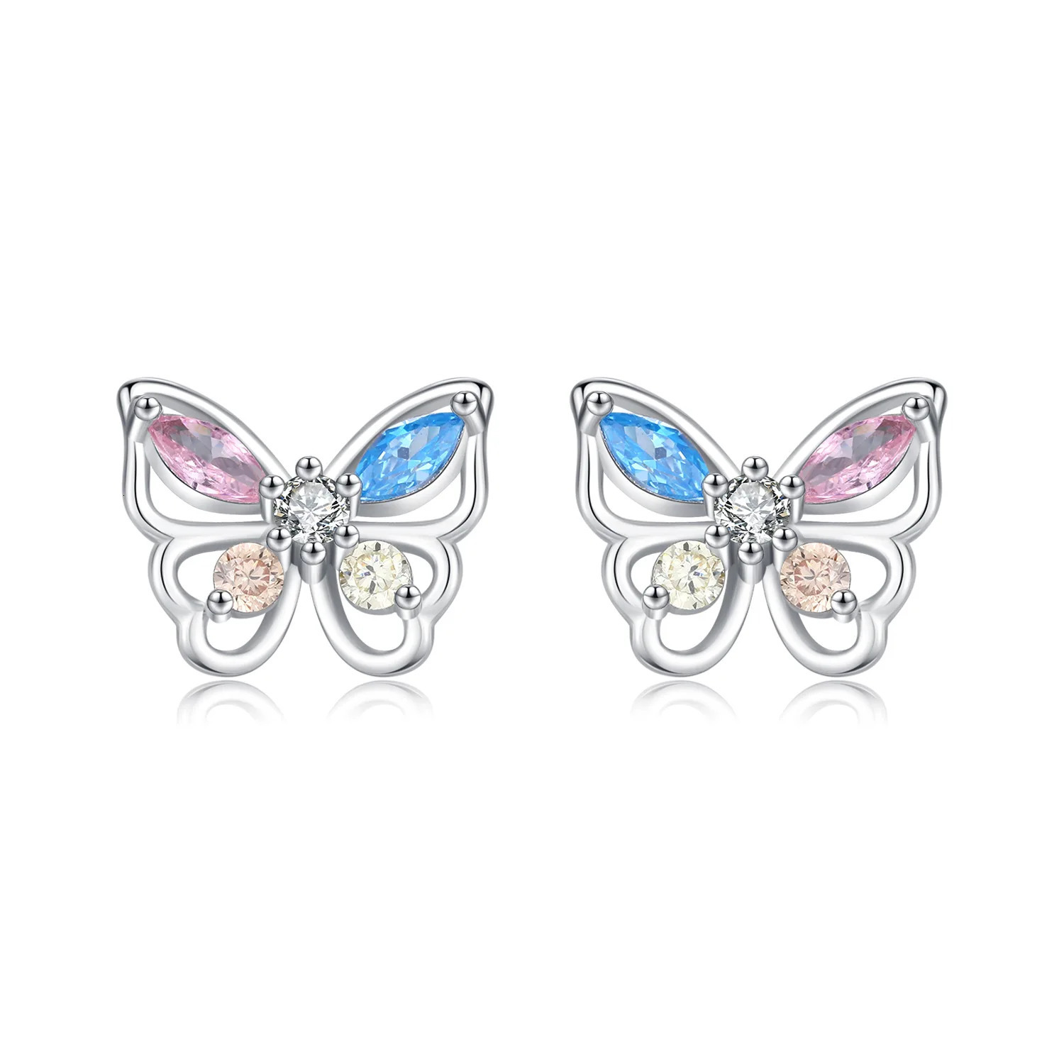 Y2K Colorful Butterfly Earrings 925 Pure Silver Exquisite Earrings Womens Party Jewelry Surprise Gift 250407