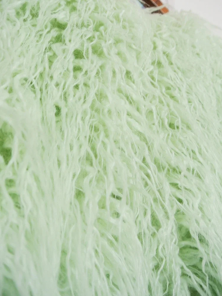 Colorful Warm Faux Women Fur Coat Black White Pink Plush Female Jacket Autumn Winter Shaggy Outerwear High Street 251110