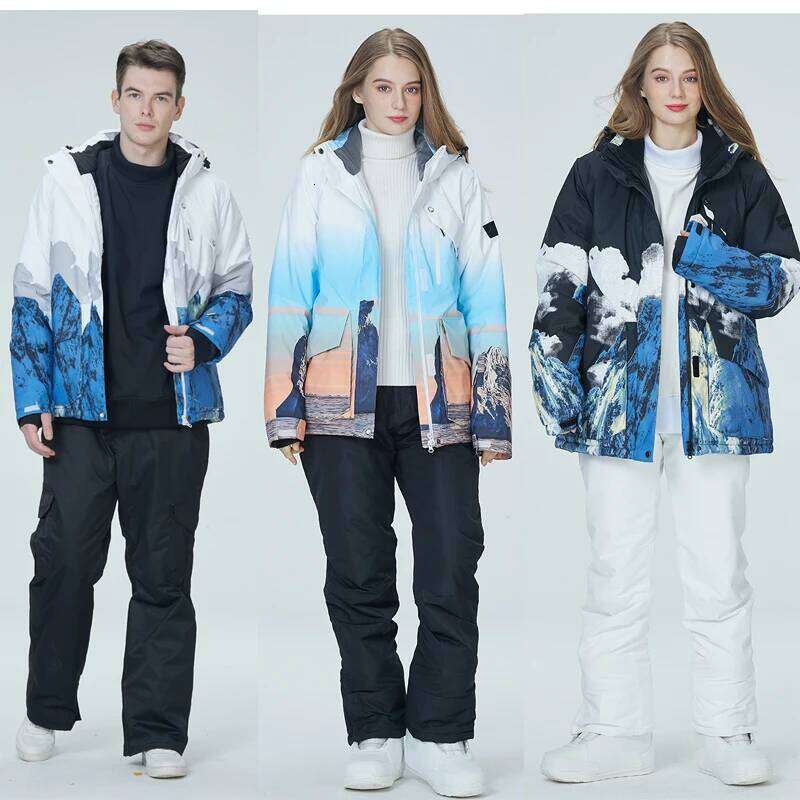 Colorful, Snow Suit, Men Women Ice Suit Wear, Waterproof, Winter Costume, Snowboarding Clothing, Ski Sets Jackets And Pants