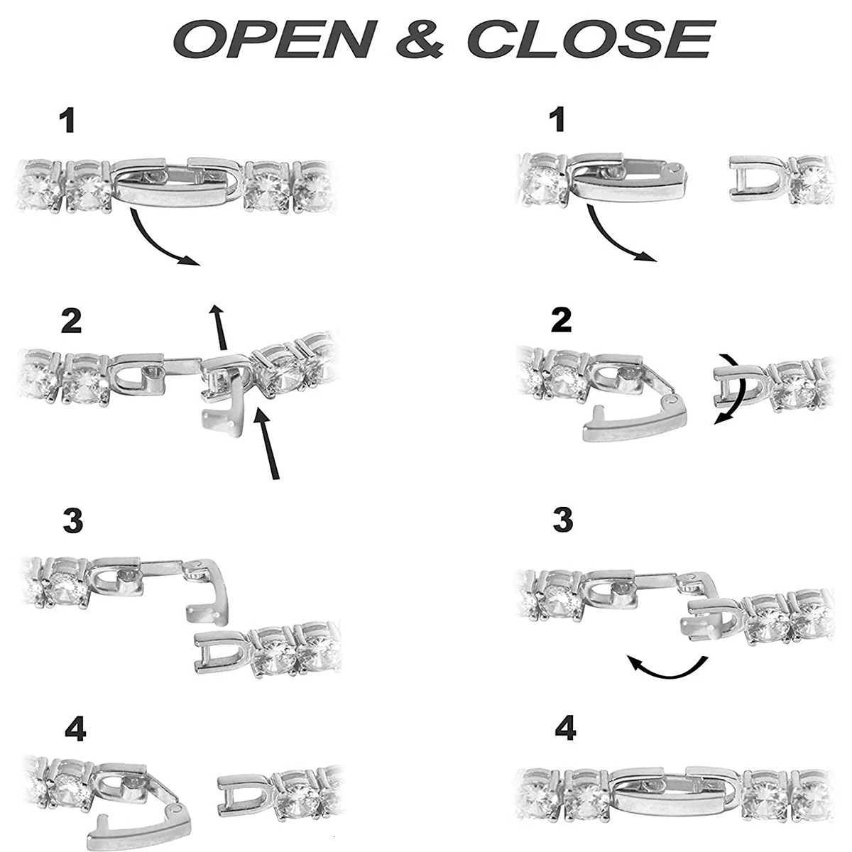 2pcs Simple And Stylish Fully Inlaid Micro-inlaid Water Diamond 3mm Cubic Zirconia Classic Tennis BraceletT251110