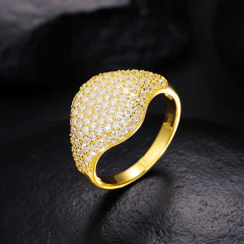 Factory-Made VVS1 D Color Moissanite Silver Jewelry Rings GRA Certified Pass Diamond Tester 925 Unisex Hip-Hop Engagement