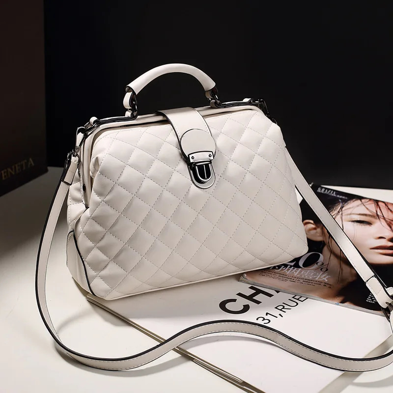 European and American Trend Square Bag Pure Color Versatile Single Shoulder Bag Soft Surface Lock Buckle Handbag for Women R251110