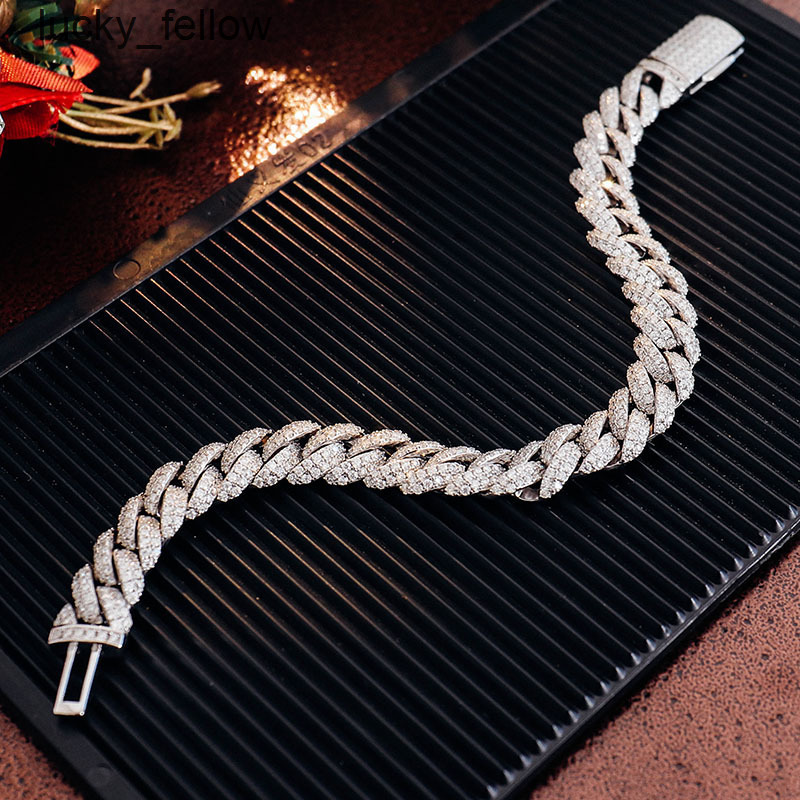 Miami Cuban Link 7-9 Inches Moissanite Diamond Chains Cuban Link Bracelet 925 Moissanite Chain Iced Out Jewelry Bracelet Men