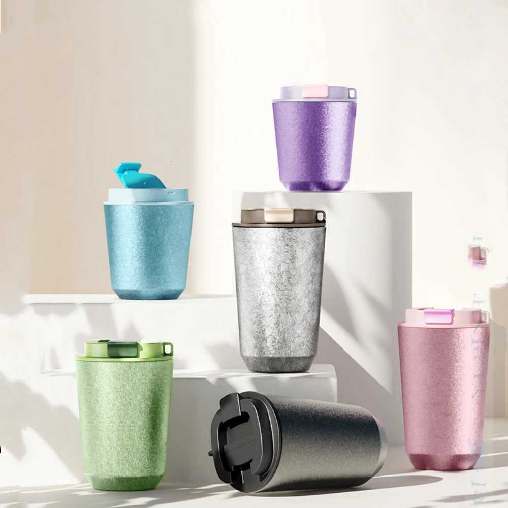 Fashionable cup Titanium Inner Travel Thermal g WideMouth with Lid Double-Wall Vacuum Insation Water Bottle With Rope Portable Leakproof Y251110