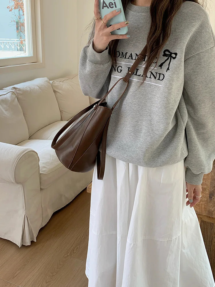 Vintage PU Leather women handbag female Bucket Shoulder bags ladies Handbags and Purses lady Crossbody bags bolsos R251110