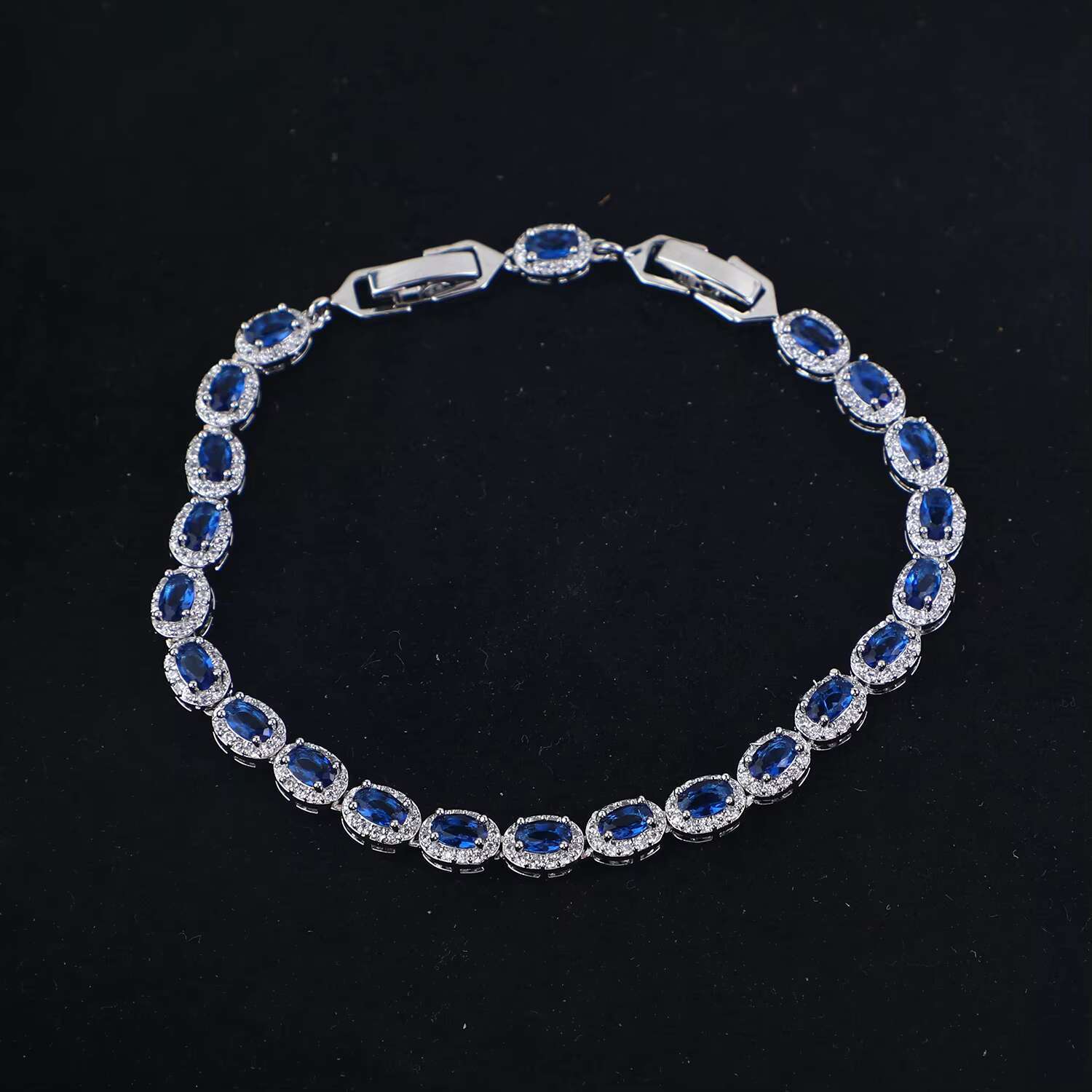 8.3 Inches Charm Bracelet Jewelry Royal Blue Crystal Ruby Emerald Moissaniteia Moissanite Diamond Men Tennis Bracelet for Women