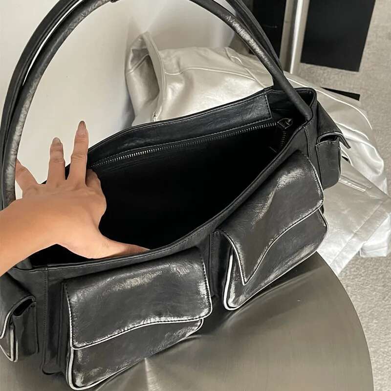 Vintage Y2k Underarm Bags For Women Designer Handbag And Purse 2023 New In Moto & Biker Multiple Pockets Square Shoulder