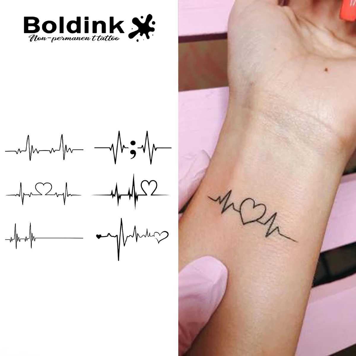 Temporary tattoo on heart rate electrocardiogram lasting for 15 days with new technology waterproof semi permanent sticker. W250410