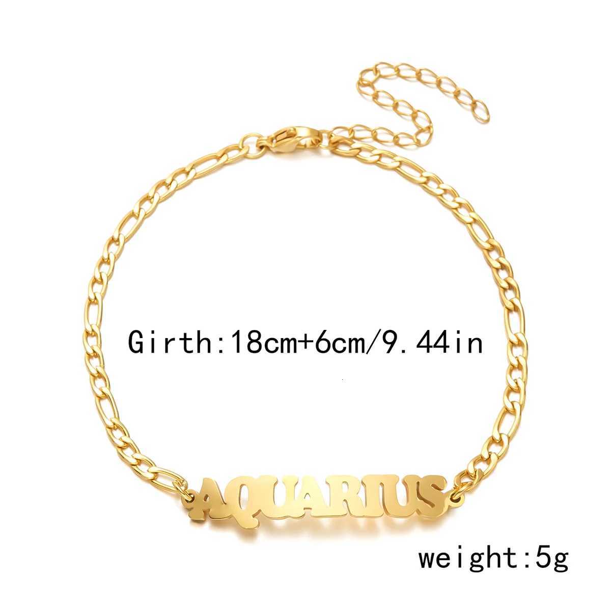 12 Constellations Zodiac Sign Charm Bracelets for Women Men Gold Color Stainless Steel Bracelet Birthday Jewelry Gift WholesaleT251110