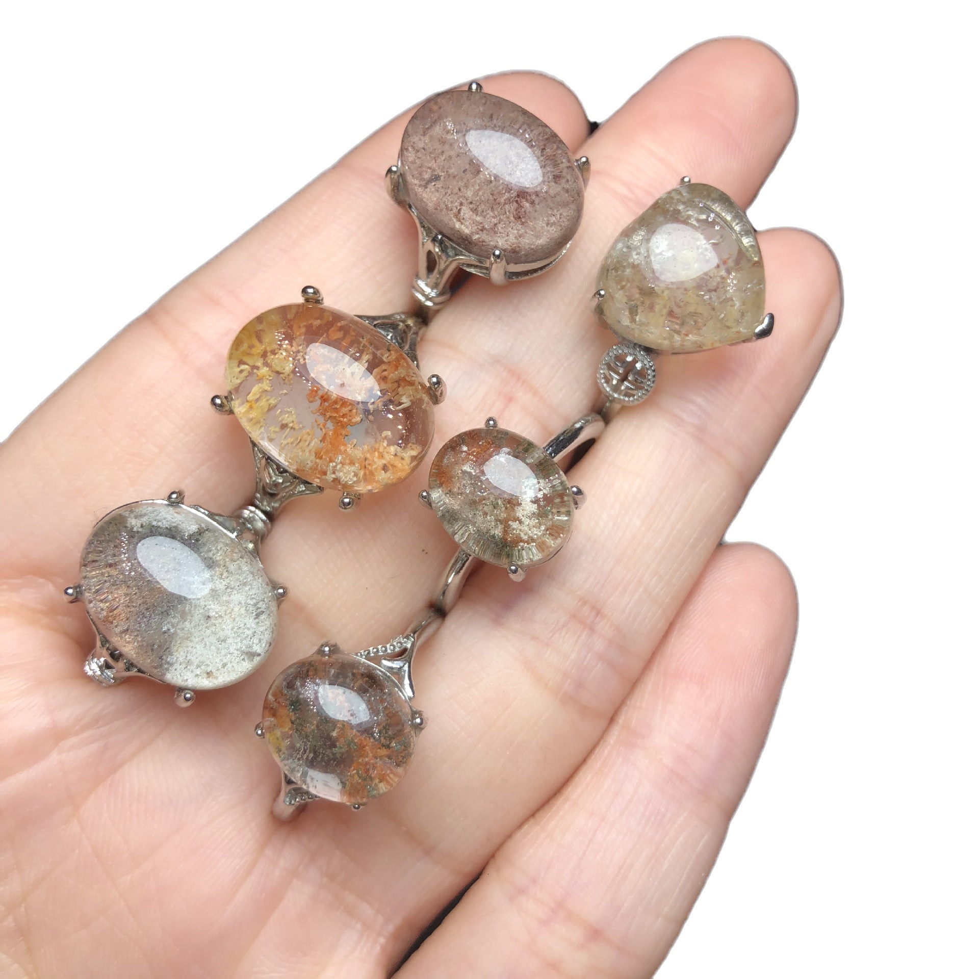 Natural Colored Ghost Ring Copper Designer Ring Inlaid With Fashionable, Elegant And Exquisite Women's Styles Available For Cross-border Fashion 