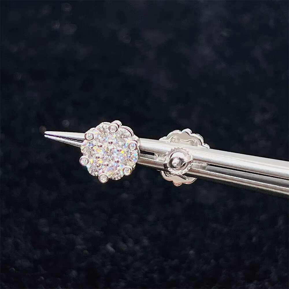 Hotsale 925 Sterling Silver Jewelry Lowest Price DEF Round Brilliant Cut Moissanite VVS Stud Earrings
