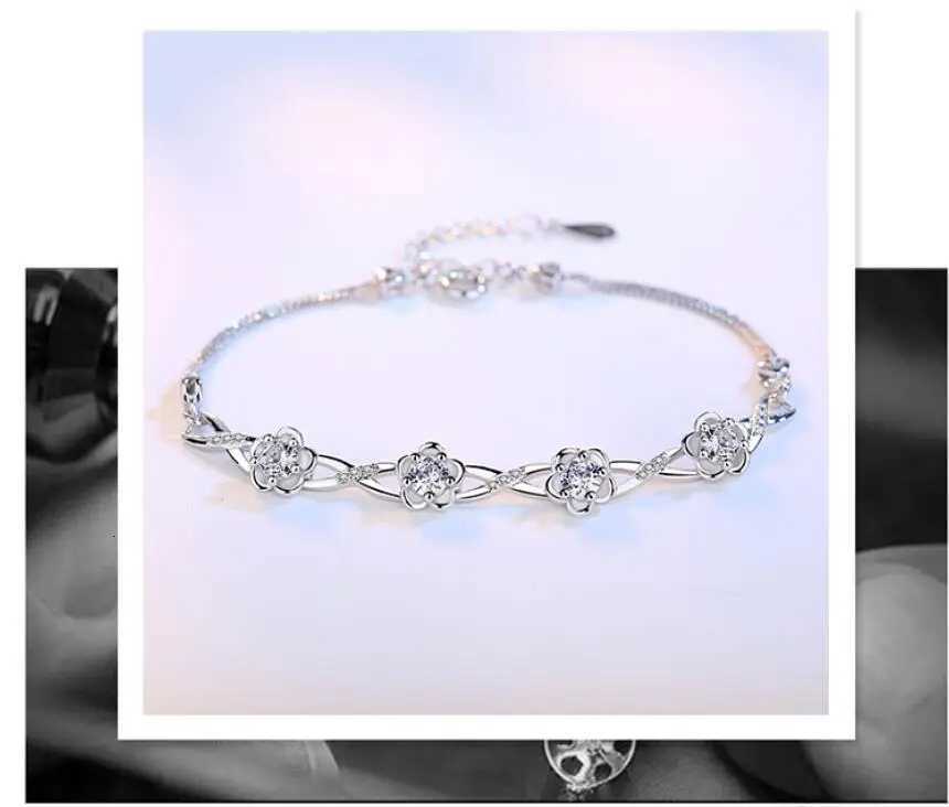 925 Sterling Silver Bracelet Purple Crystal Zircon Plum Bracelet For Women Fashion Simple Engagement Wedding Glamour JewelryT251110