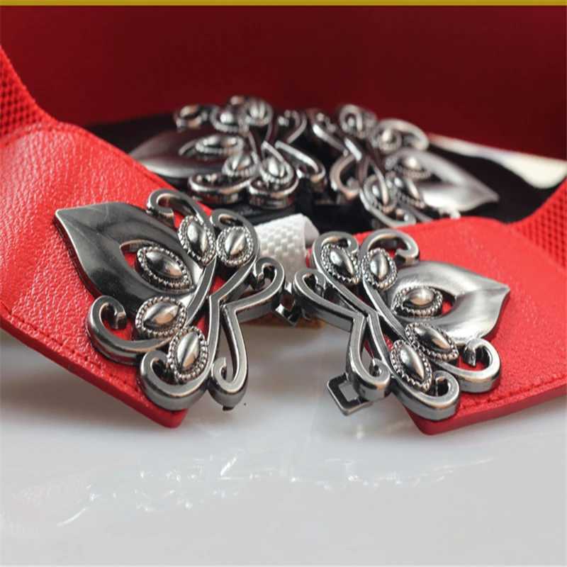 QJ CINGA Belt Wen Dress with Girdle Ladies Wide Waist Seal Elastic Belts Wens Versatile Girdle Red Black 65cm-85cm Cinturon X250410