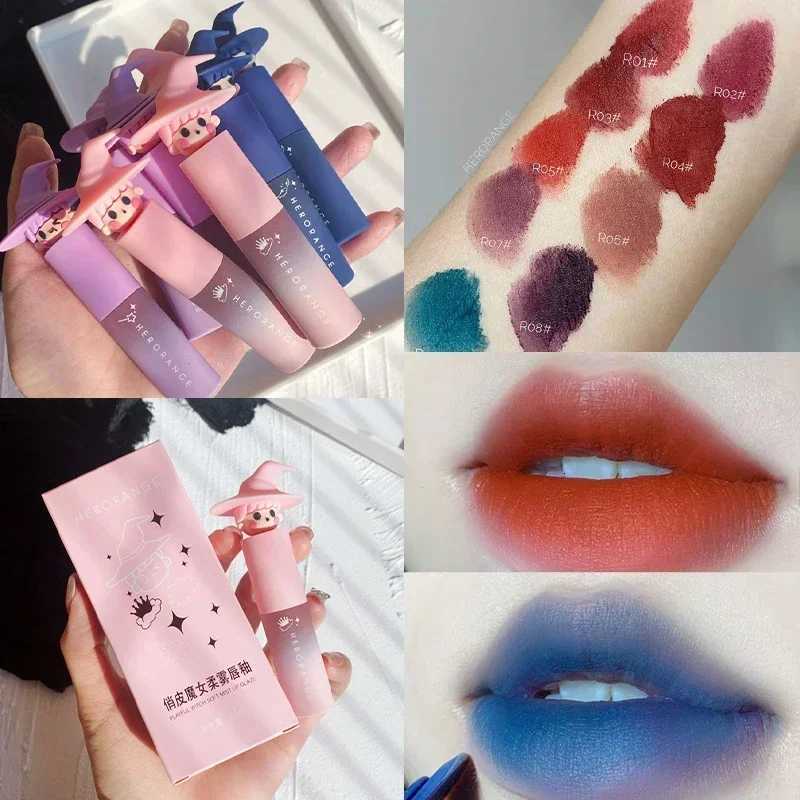Playful Witch Matte Lipstick Cute Girl Velvet Lip Gloss Liquid Lip Tint Cream Pigment Long Lasting Silky Texture Makeup CosmeticT251110