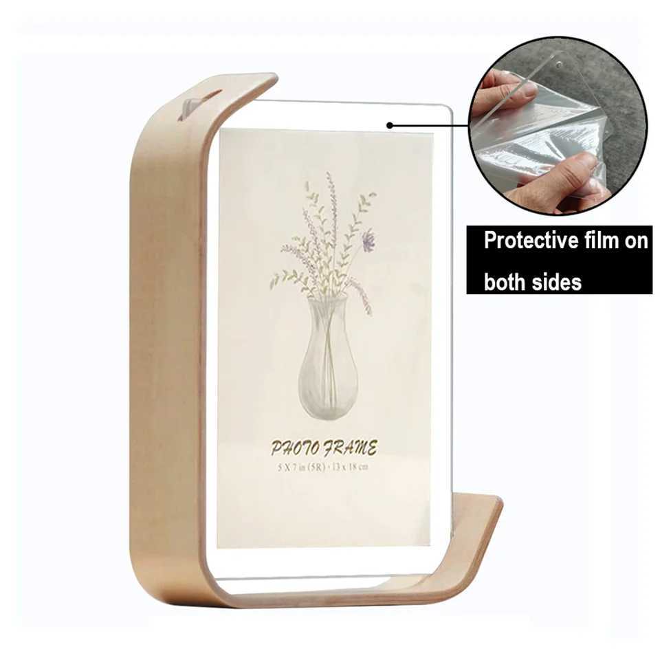 Wooden Picture Swing Table DIY Transparent Herbarium Display Frame Acrylic Double Sided Personalized Photo Box Home Decor L251110 H260306