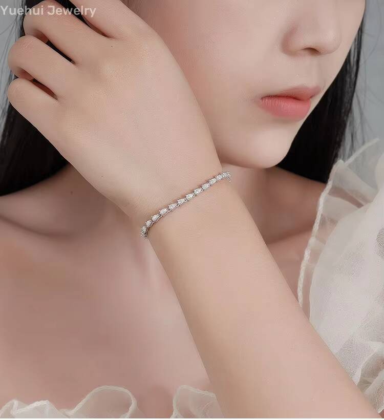 2025 New Arrival 18k Gold Plated Silver 925 Ladies Personalized Fashion Jewelry Moissanite Ankle Bracelets for Women