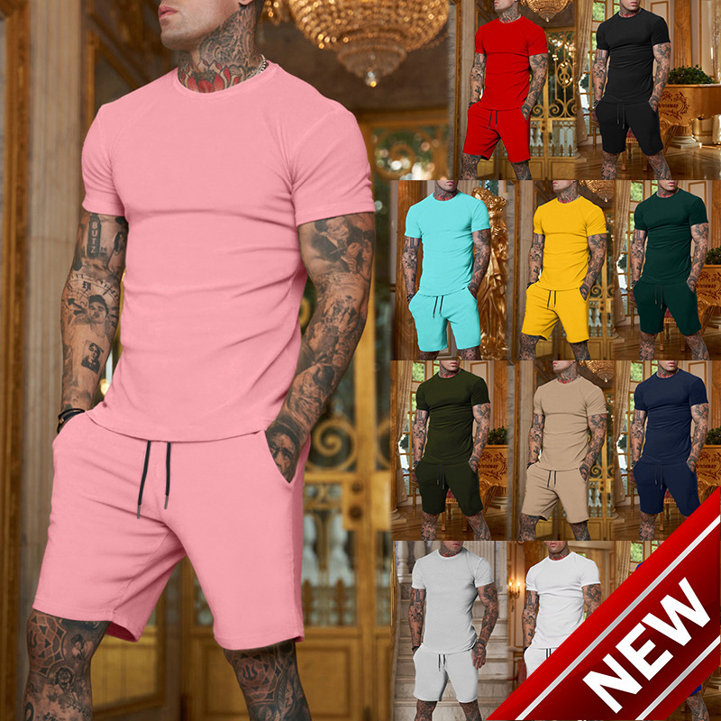 2024 Summer Mens Shorts Short Sleeve Set T-shirt Outdoor Sports Mens Set Printable