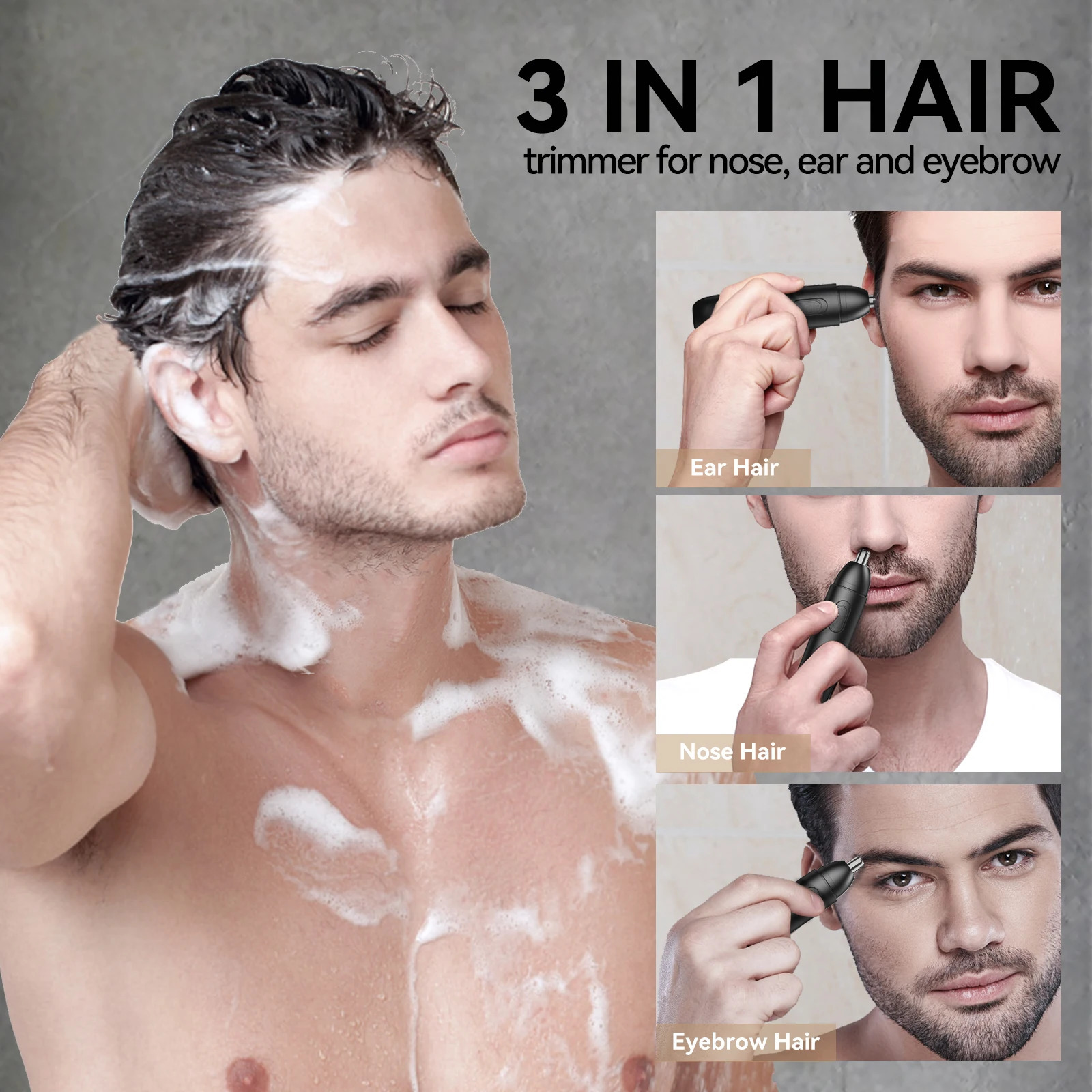 MAXGROOM Nose Hair Trimmer for Men Rechargeable 360 Rotating Dual-Blade Electric Shaver Eyebrows Nose Hair Trimmer Painless Safe 250410