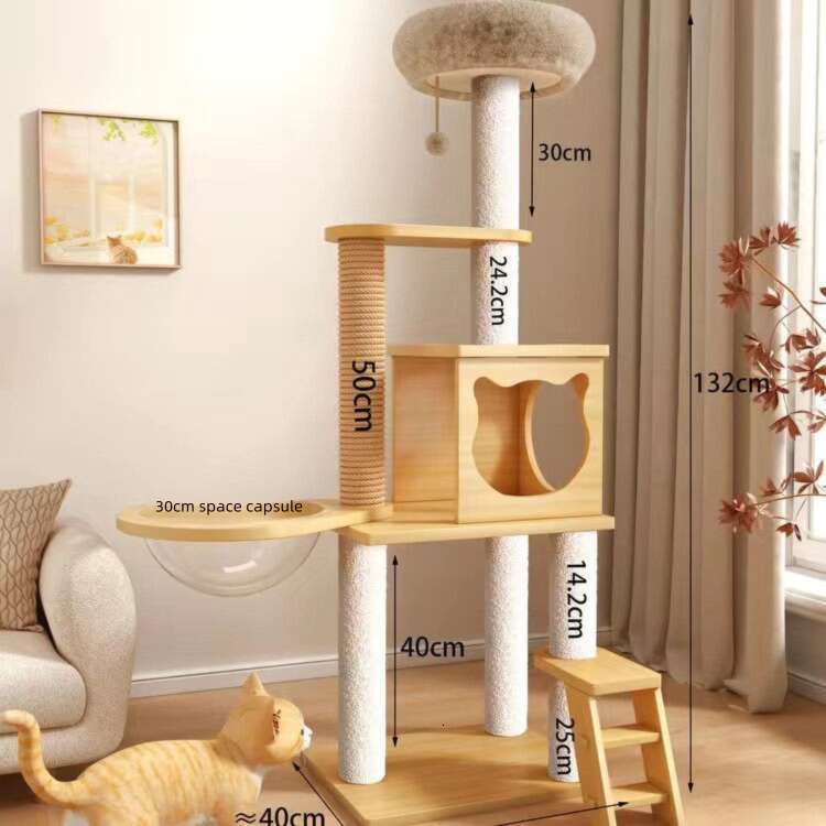 New Wooden Multi-layer All-season Small Apartment Shelf Multi-functional Climbing Frame Cat Toy