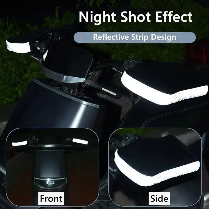 Cold Handlebar Muffs Water Resistant Reflective Cover Thermal Lock Windproof Grip Universal For Cruiser Scooters Snow Riding S25118