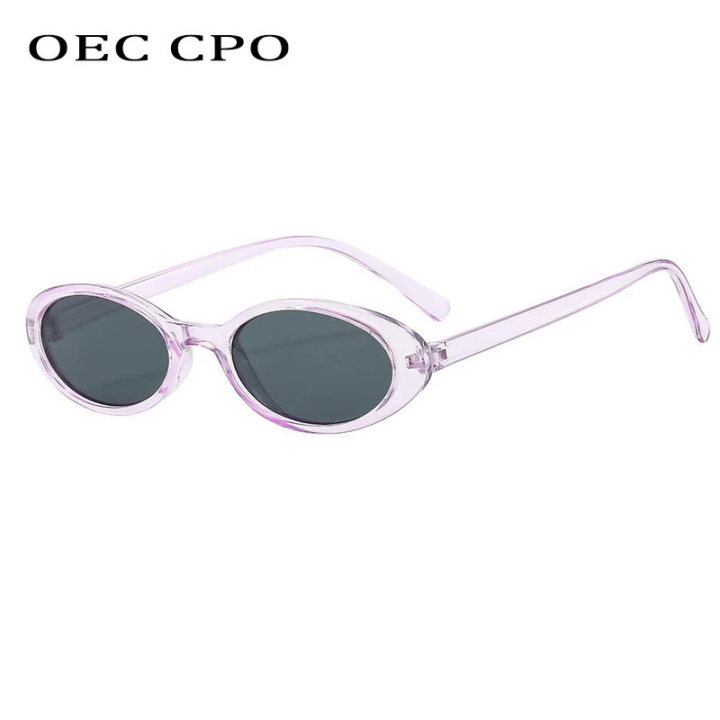 small oval sunglasses for women fashionable retro hiphop cat eye leopard black punk glasses UV400 Oculos 250410