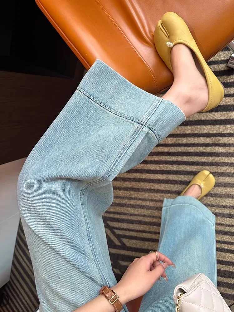 Womens Plus Size Straight-Leg Jeans Autumn Slimming Bell Bottoms 2025 New Arrival Trendy Pants Nine-Point Length C251110