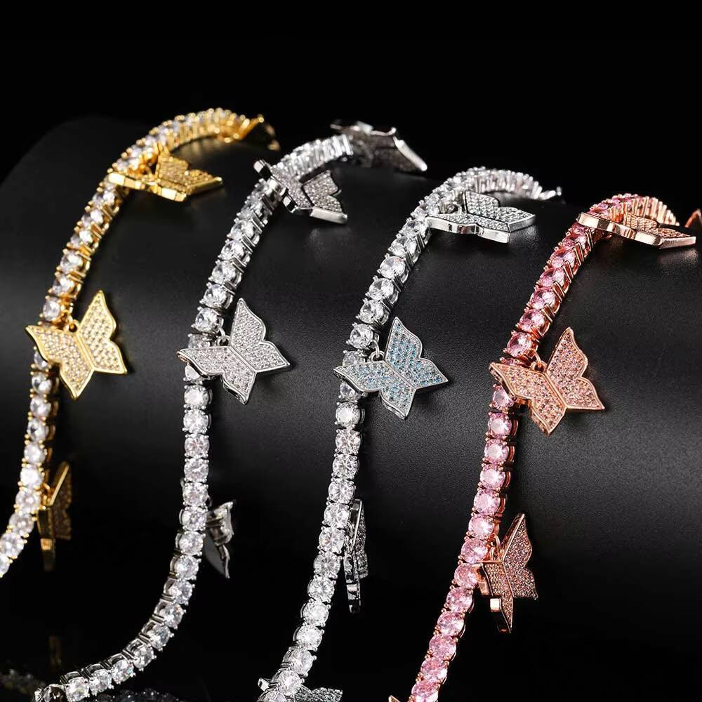 2023 New 925 Sterling Silver Customized Fashion Jewelry Anklet With Moussaint Diamonds Bracelet