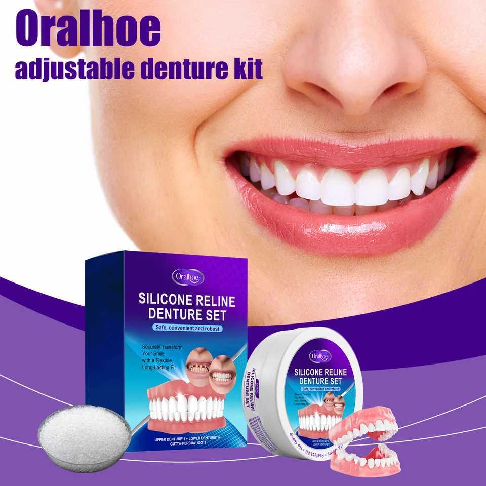 New Arrival Oralhoe silicone resin braces filling brackets adjustable upper and lower veneers comfortable whitening dentures Z250410