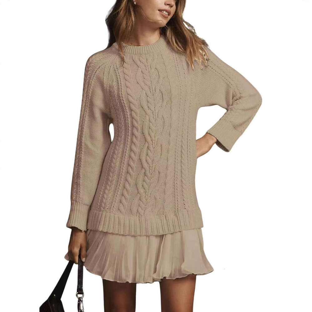 2025 Hot-Selling Cross-Border European and American Women's New Comfortable Casual Fashion Autumn Winter Cable Knit Sweater