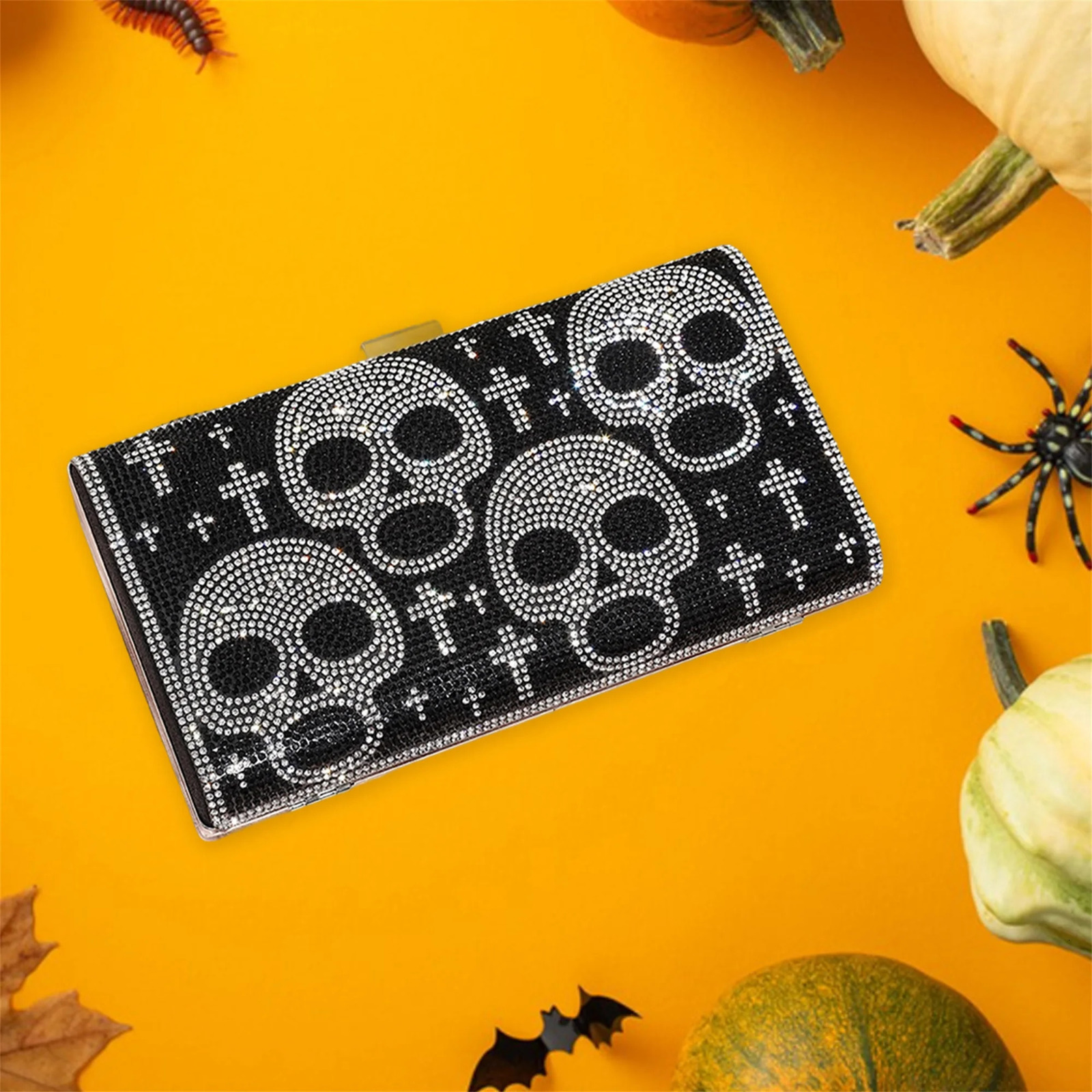 Elegant Crystal Embellished Evening Clutch Bag with Detachable Chain Strap for Prom Wedding Party Night Out Cocktail 251107