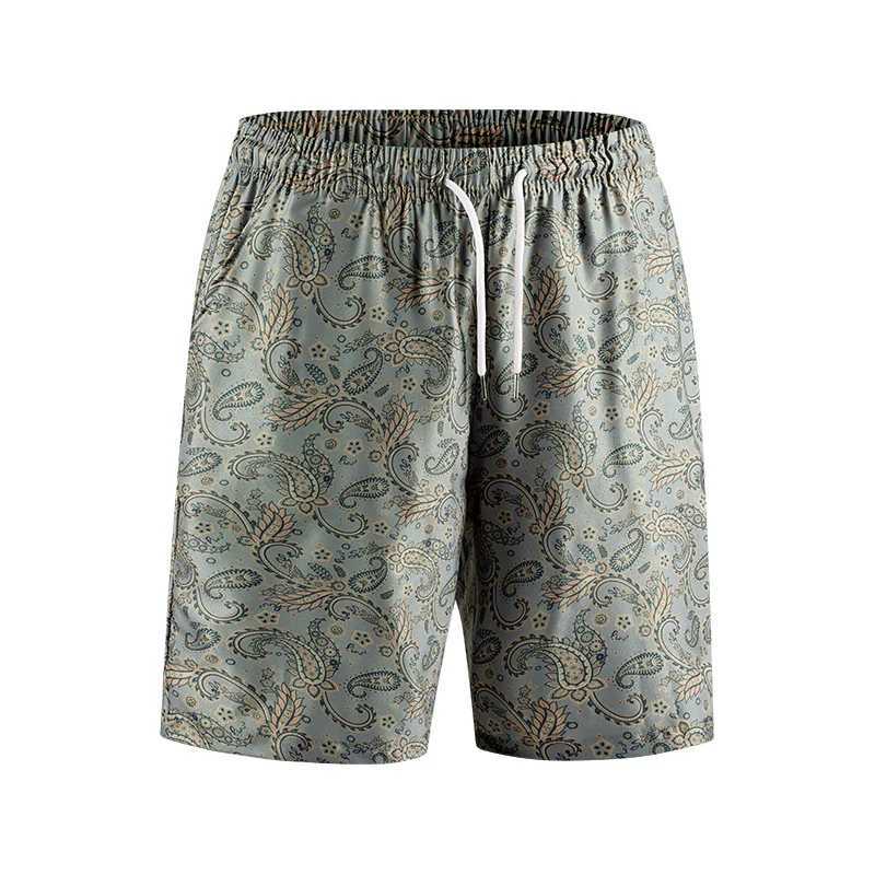 Mens gym shorts retro swim trunks printed mens quick drying running beach shorts sports pants street pants mens clothing Traf X250410