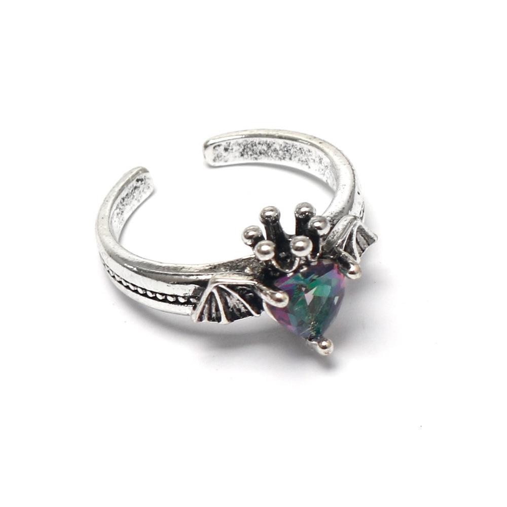 Dark Gothic Red Heart Cross Ring For Women Fashion Ring Niche Design With A Designer Ring Sense Of Sophistication Personalized Index Finger Ring Adjus